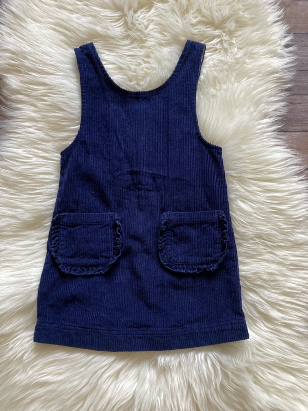 Mini Boden Corduroy Sleeveless Kids Dress Classic Everyday Navy Blue Size 4T